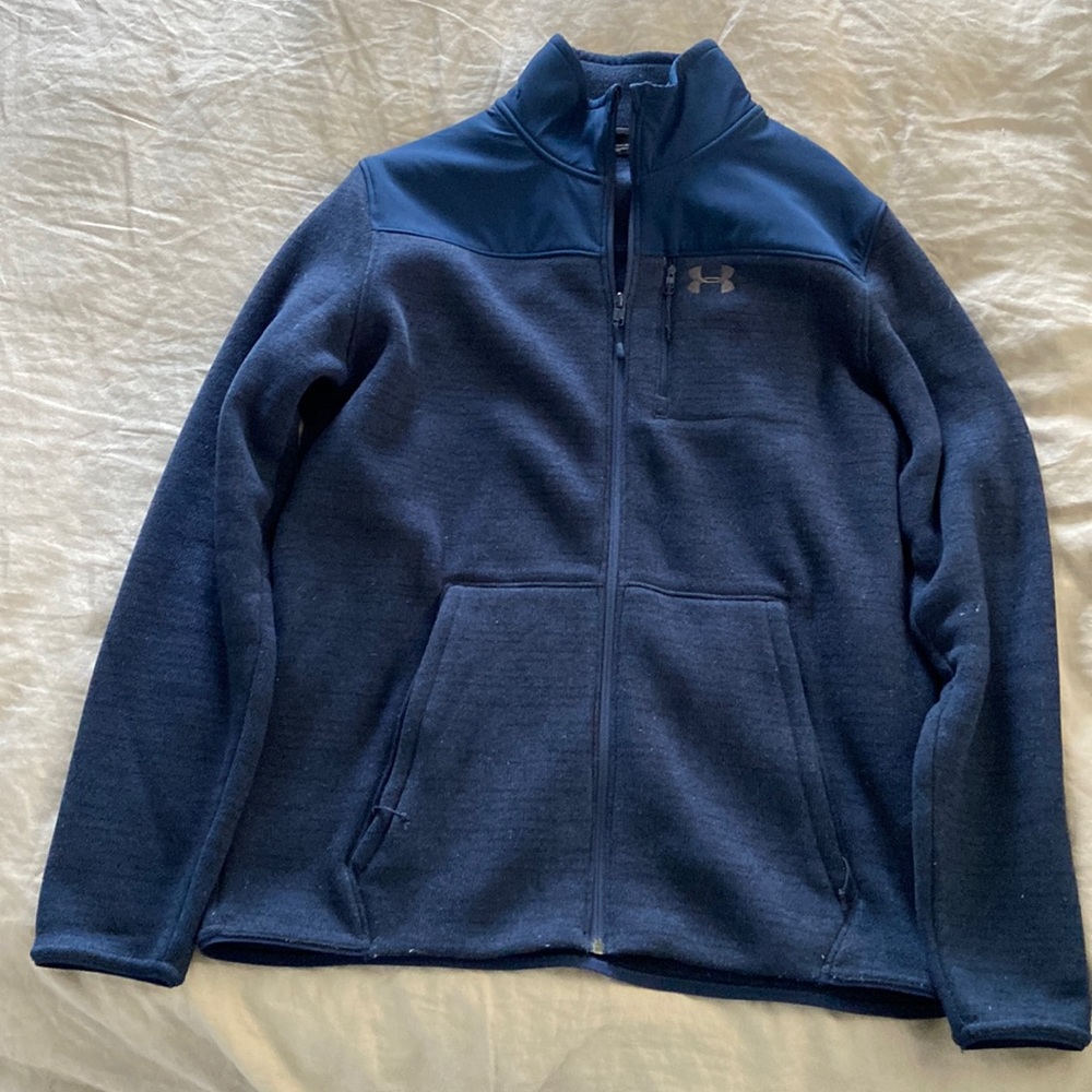 Large Under Armour full zip navy blue